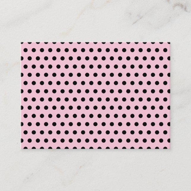 Pink and Black Polka Dot Pattern. Spotty. Business Card (Front)