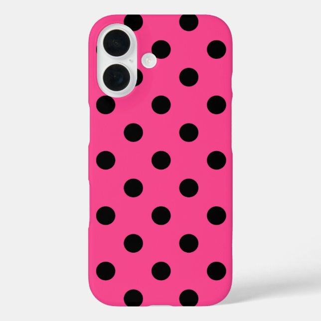 Pink and Black Polka Dots Case-Mate iPhone Case (Back)