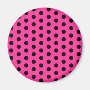 Pink and Black Polkadot Magnet