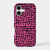 Pink And Black Pop Art Maze Pattern