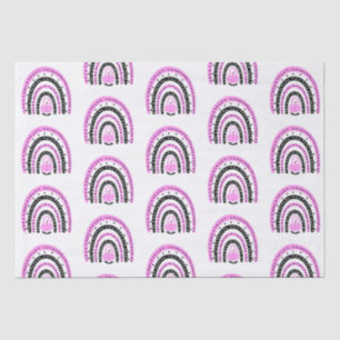 Pink and Black Rainbows Bats White Halloween Tissue Paper