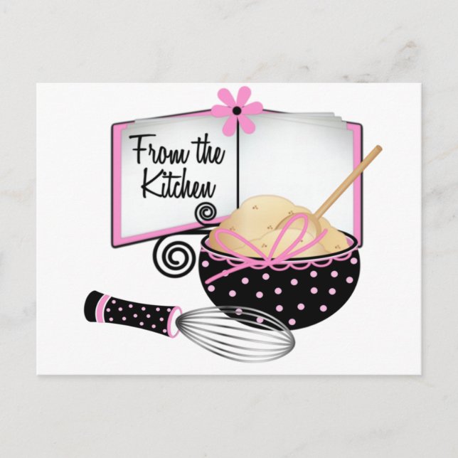 Pink and Black Recipe Card (Front)