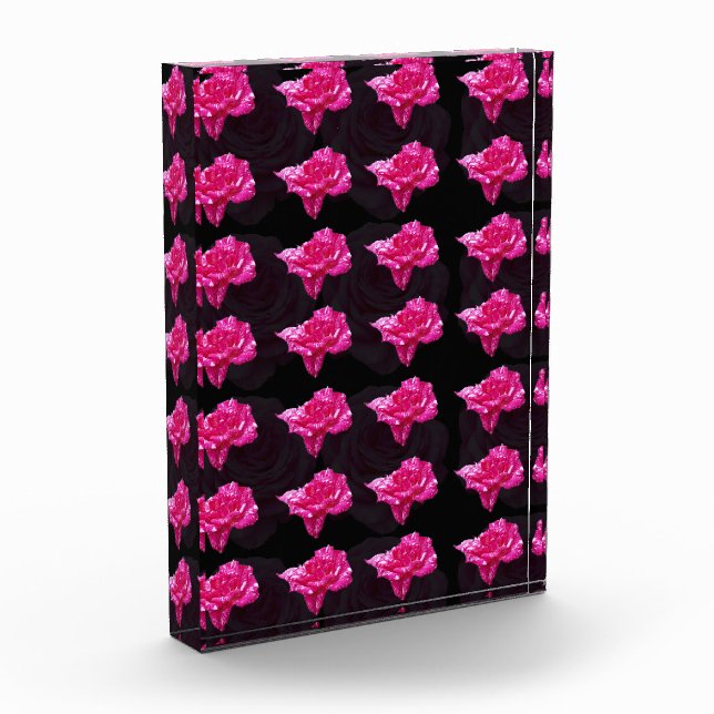 Pink And Black Rose Pattern, Photo Block (Left)