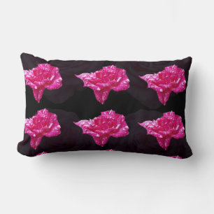 Pink And Black Roses Pattern ,Lumbar Cushion. Lumbar Cushion