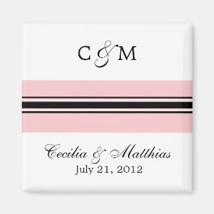Pink and Black Save The Date Magnet