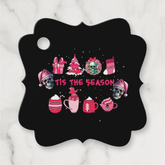 Pink and Black skull Gift tags