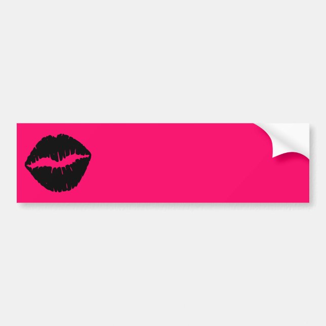 Pink and Black Smooch Bumper Sticker (Front)