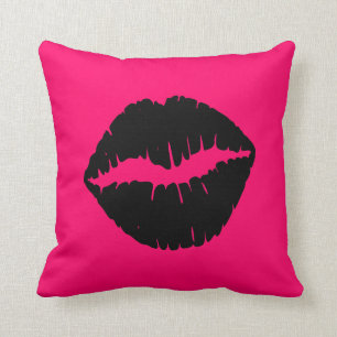 Pink and Black Smooch Cushion