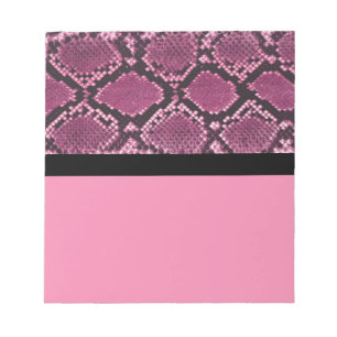 Pink and Black Snakeskin Notepad