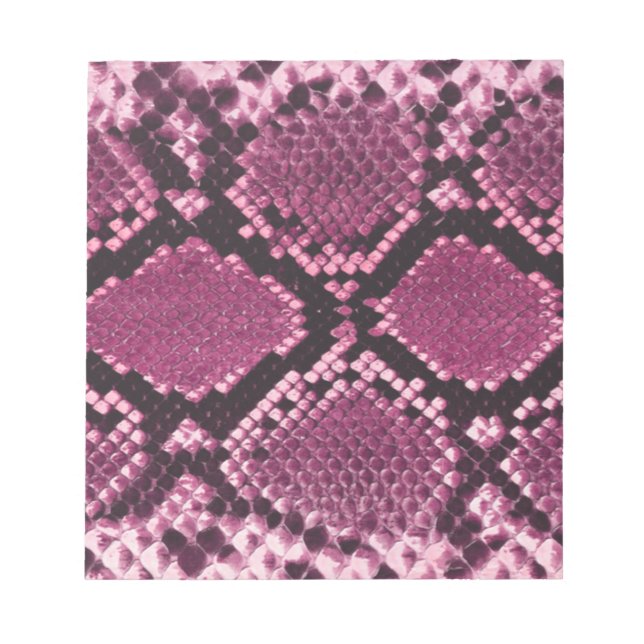 Pink and Black Snakeskin Pattern Notepad (Front)
