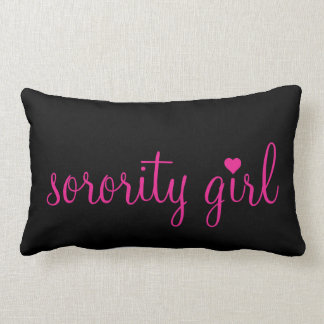 Pink and Black Sorority Girl Throw Pillow