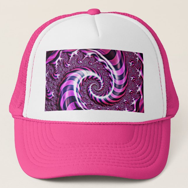 Pink and Black Spiral Illusion Cap (Front)