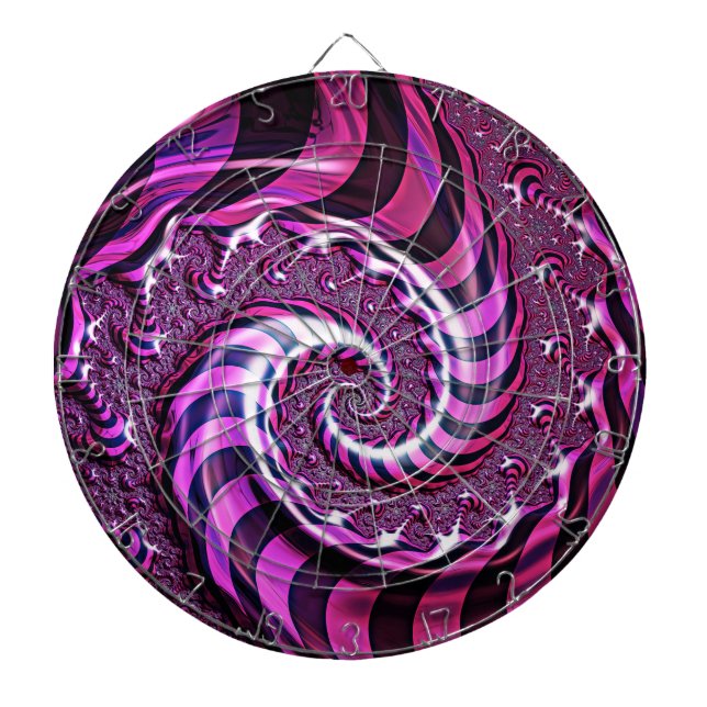 Pink and Black Spiral Illusion Dartboard (Front)