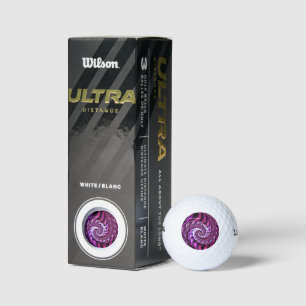 Pink and Black Spiral Illusion Golf Balls