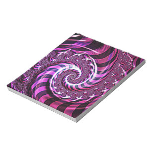 Pink and Black Spiral Illusion Notepad