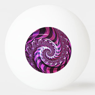 Pink and Black Spiral Illusion Ping Pong Ball