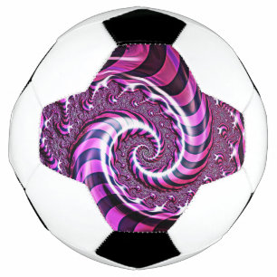 Pink and Black Spiral Illusion Soccer Ball