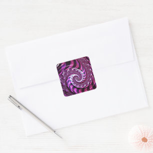 Pink and Black Spiral Illusion Stickers