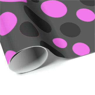 Pink And Black Spots Wrapping Paper