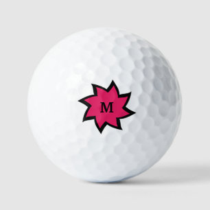 Pink and Black Starburst Golf Balls