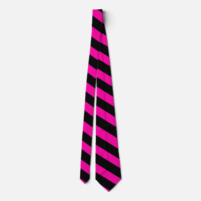 Pink and Black Striped Neck Tie (Back)