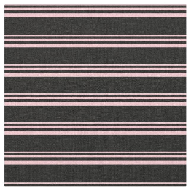 Pink and Black Stripes Pattern Fabric (Close Up)