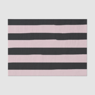 Pink and Black Stripes Watercolor Tissue Paper