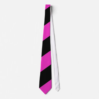 Pink and Black Thick Stripes Tie