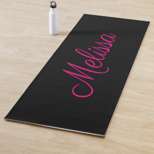 Pink and Black Trendy Yoga Mat
