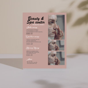 Pink and Black White Simple Spa Beauty Centre Flyer