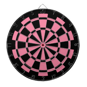Pink And Black With Thin Black Border Dartboard