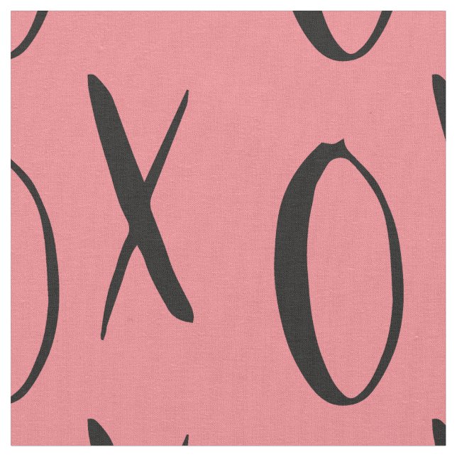 Pink and Black XOXO Fabric (Close Up)