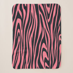 Pink and Black Zebra Animal Print Sherpa Blanket