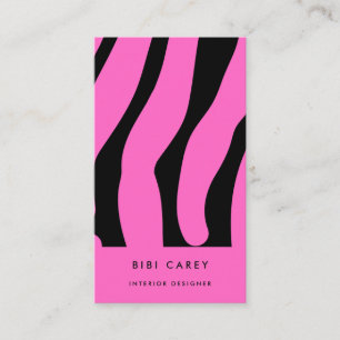 pink and black zebra print Business Card