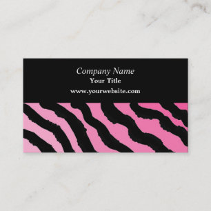 Pink and Black Zebra Print Business Card