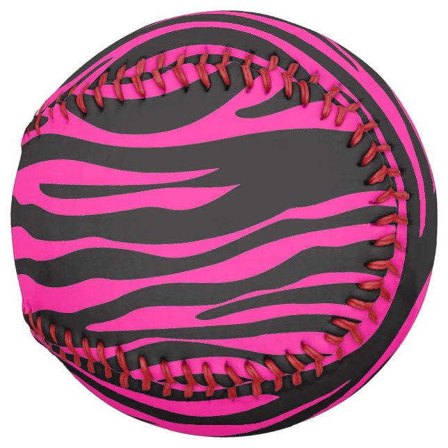 Pink and Black Zebra Print Softball (Back Left)