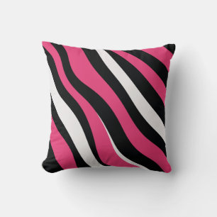 Pink and Black Zebra Stripes Cushion