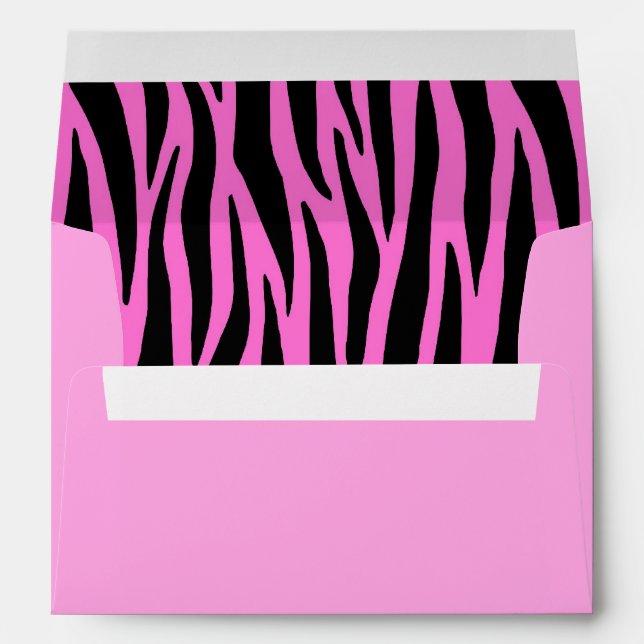 Pink and Black Zebra Stripes Envelopes (Back (Bottom))