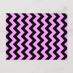 Pink and Black Zigzag Postcard