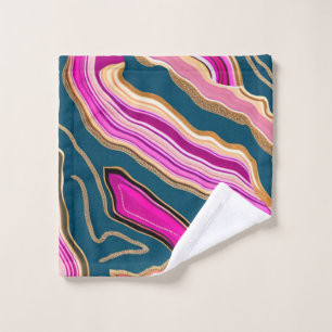 Pink and blue agate pattern wash cloth