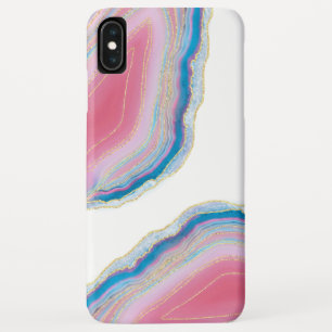 Pink and Blue Agate Stone Pattern iPhone XS Max Case