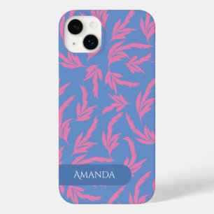 Pink and blue and white leaves Case-Mat Case-Mate iPhone 14 Plus Case