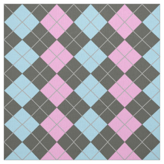 Pink and Blue Argyle Pattern Fabric