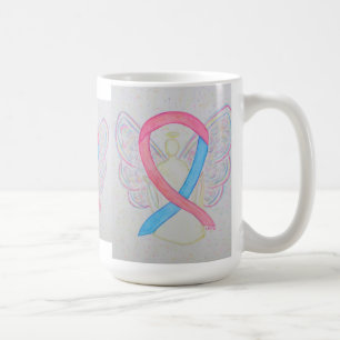 Pink and Blue Awareness Ribbon Angel Art Mug