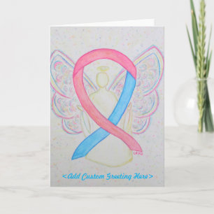Pink and Blue Awareness Ribbon Angel Greeting Card