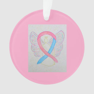 Pink and Blue Awareness Ribbon Angel Ornaments