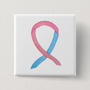 Pink and Blue Awareness Ribbon Custom Pins