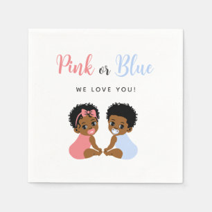 Pink and Blue Baby Napkins African American