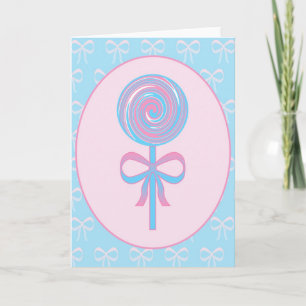 Pink and blue baby shower card
