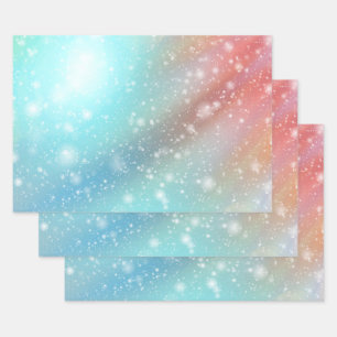 Pink And Blue Background Wrapping Paper Sheet
